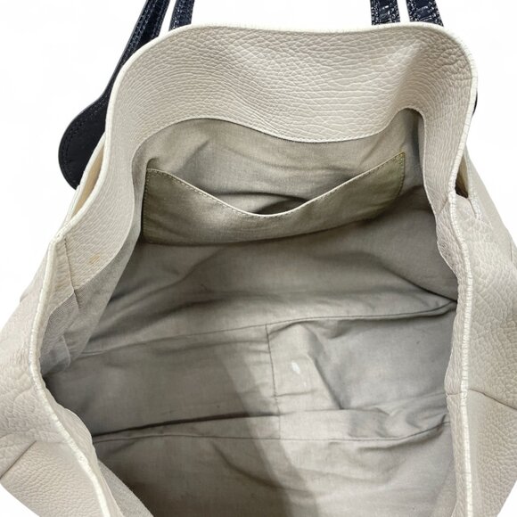 Marni Italy Off White Cream ivory Pebbled Leather Large Carryall Tote Bag - Picture 7 of 10